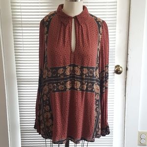 Free People Rose Tunic Blouse w/ button size M